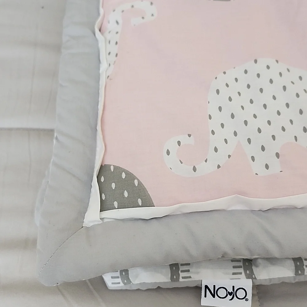 Nojo Baby Comforter Quilt Elephant Pink Gray